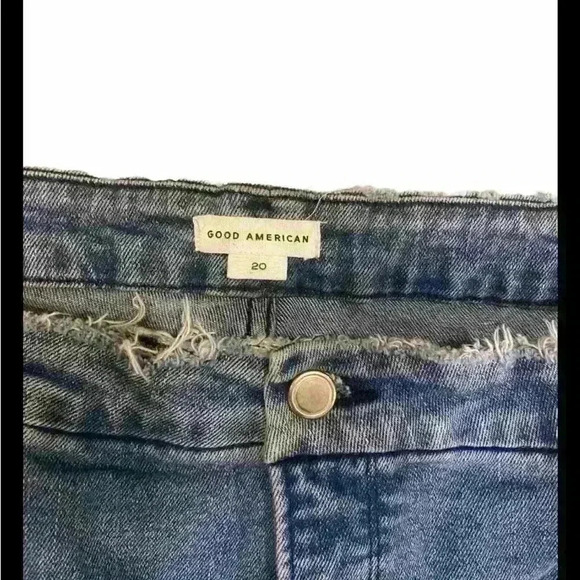Good American Good Curve Straight Distressed LookBlue Jeans Plus Size 20 NWOT - Picture 5 of 6